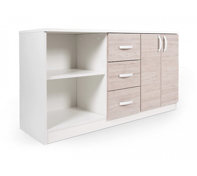 Купить тумбу многофункциональную Barsky Office WhiteOregon 1200х400х670 OFWO-03