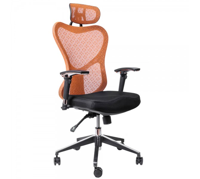 Купить эргономичное дышащее кресло Barsky Butterfly Black/Orange Fly-01 для дома
