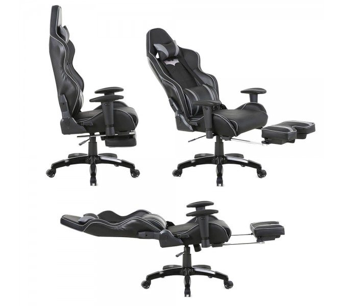 Купить геймерское кресло с подставкой для ног Barsky Batman Black SD-27