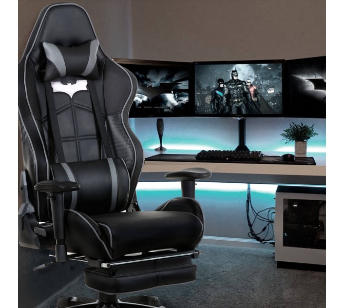 Купить геймерское кресло с подставкой для ног Barsky Batman Black SD-27