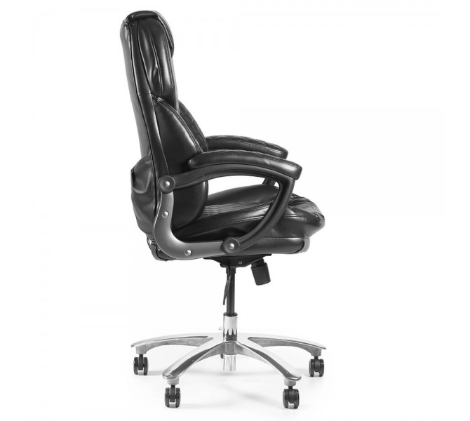 Купить мягкое массажное кресло Barsky Soft Arm PU black Massage SPUMb_alu-03