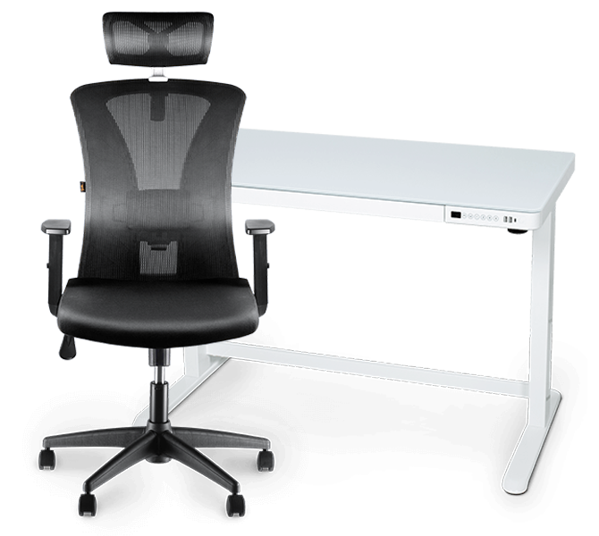 Робоча станція Stand Up White Glass Mesh BSU_el-06\BM-04