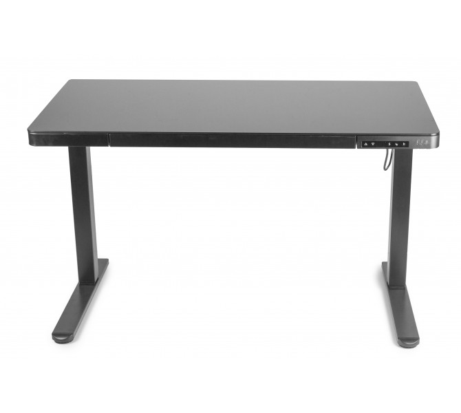 Купити регульований по висоті стіл зі стільницею зі скла Barsky StandUp black glass 1200*600 BST-11