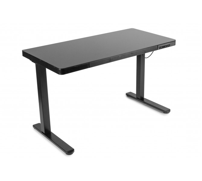 Купити регульований по висоті стіл зі стільницею зі скла Barsky StandUp black glass 1200*600 BST-11