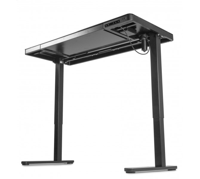 Купить регулируемый по высоте стол со столешницей из каленого стекла Barsky StandUp black glass 1200*600 BST-11