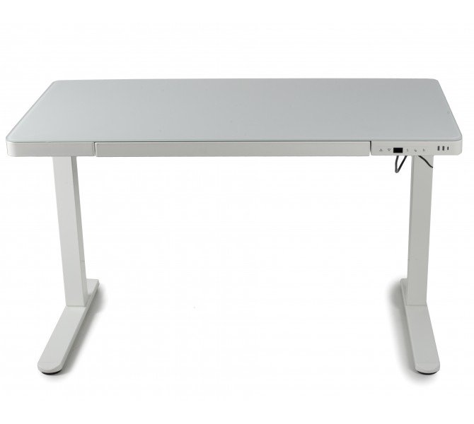 Купить регулируемый по высоте стол со столешницей из каленого стекла arsky StandUp white glass 1200*600 BST-12а