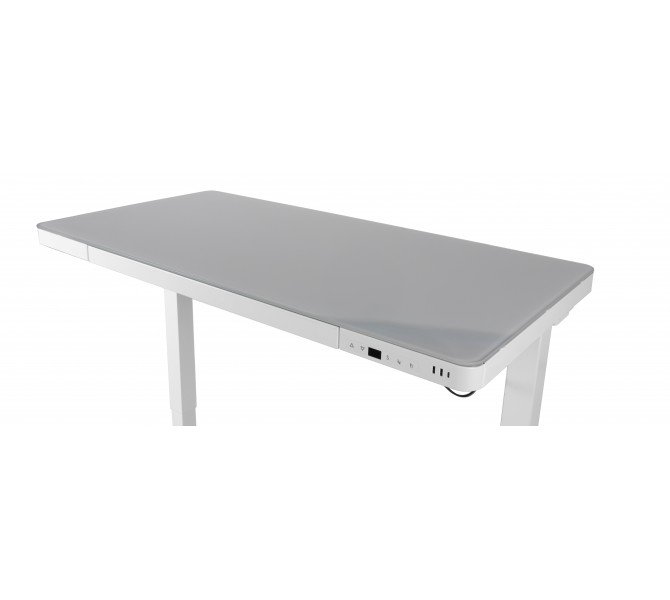 Купить регулируемый по высоте стол со столешницей из каленого стекла arsky StandUp white glass 1200*600 BST-12а