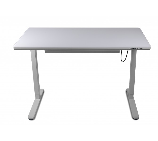 Купить регулируемый по высоте стол со столешницей из каленого стекла arsky StandUp white glass 1200*600 BST-12new